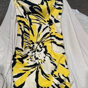 Express Yellow and Black Patterned Dress